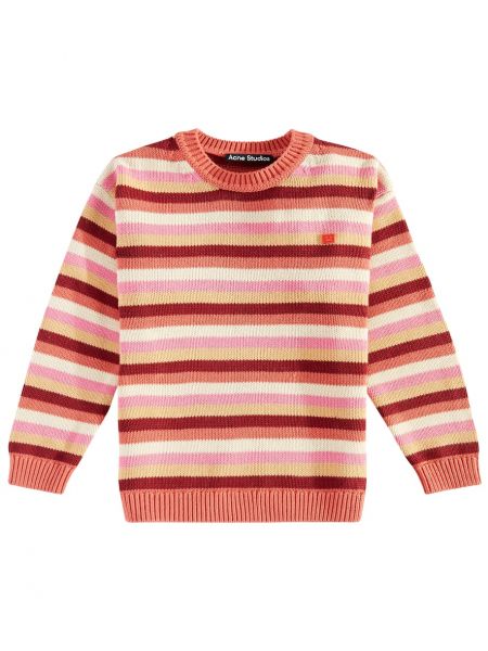 Stribet bomuld striktrøje for piger Acne Studios Kids