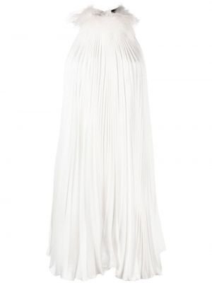 Коктейлна рокля с пера Styland бяло