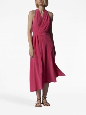 Jedwabna sukienka koktajlowa Equipment różowa