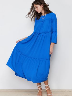Φόρεμα από λυγαριά Trendyol μπλε