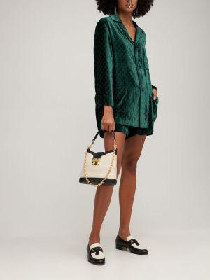 Shorts en velours Gucci vert