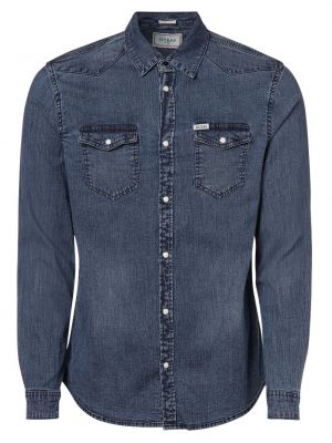 GUESS - Męska koszula jeansowa, niebieski