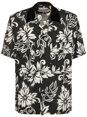 Camisa de flores con estampado Sacai negro
