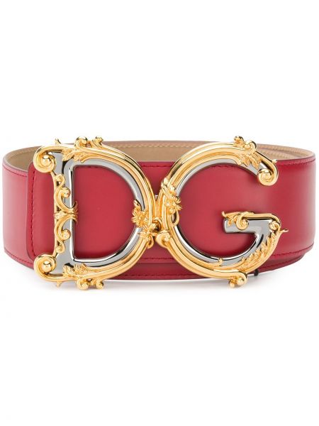 Cinturón con hebilla Dolce & Gabbana rojo