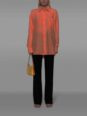 Hedvábná košile s potiskem Stella Mccartney oranžová