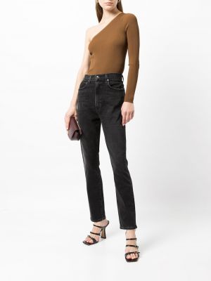 Jeans skinny taille haute slim Agolde noir