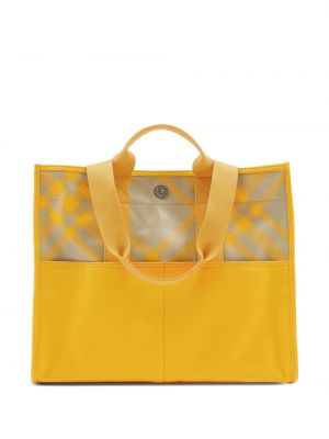 Bombažna nakupovalna torba s karirastim vzorcem Burberry