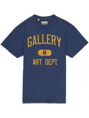 Bombažna majica s potiskom Gallery Dept. modra
