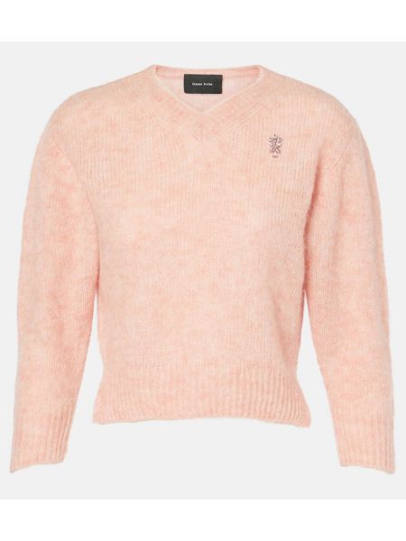 Alpaca uld kort sweater Simone Rocha pink