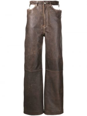 Pantalon en cuir Manokhi marron