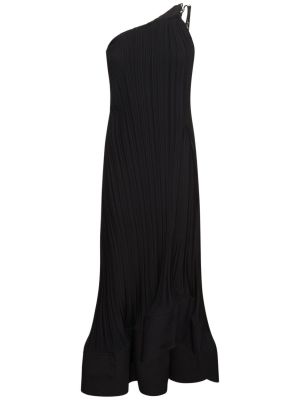 Πλισέ μάξι φόρεμα από βισκόζη Lanvin μαύρο