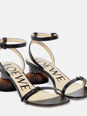 Leder sandale Loewe schwarz