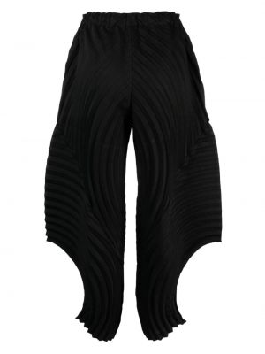 Plisované asymetrické kalhoty Issey Miyake černé