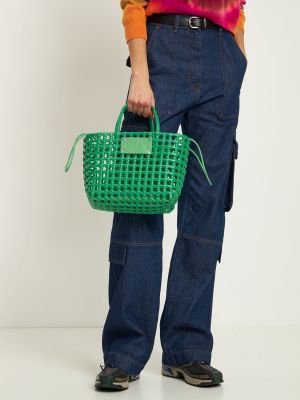Pletená nákupná taška Msgm zelená
