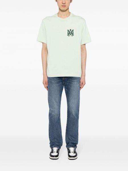 Kokvilnas t-krekls ar apdruku Amiri zaļš