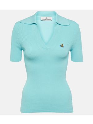Medvilninis polo marškinėliai Vivienne Westwood mėlyna