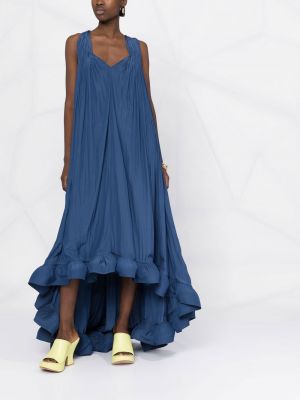 Sukienka koktajlowa z falbankami Lanvin niebieska