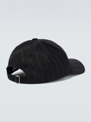 Cappello con visiera di lana a righe Dries Van Noten nero