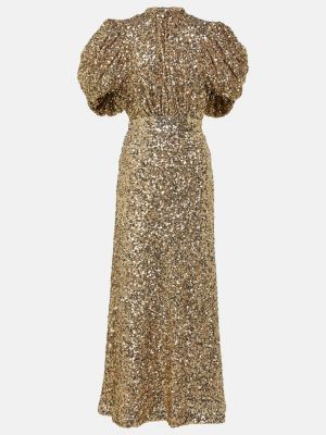 Платье миди с пайетками Rotate Birger Christensen золотое