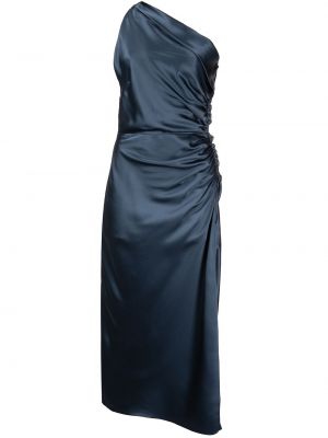 Jedwabna sukienka koktajlowa Michelle Mason niebieska