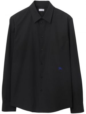 Bavlnená košeľa s výšivkou Burberry čierna