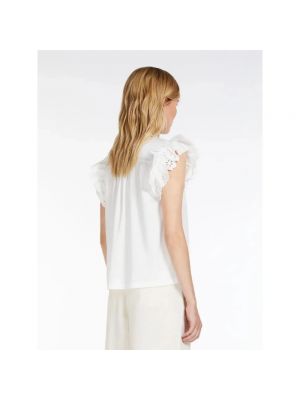 Blusa de algodón de tela jersey Max Mara Weekend blanco
