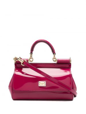 Bőr crossbody táska Dolce & Gabbana rózsaszín