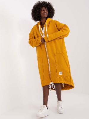 Bluza oversize ocieplana Fashionhunters żółta
