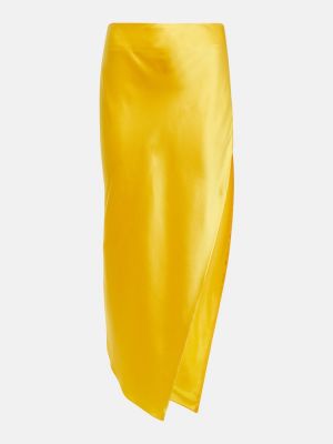Svilena midi suknja The Sei žuta