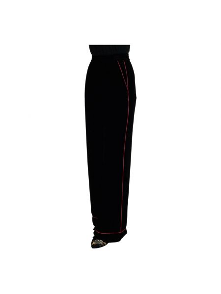 Welurowe spodnie z wysoką talią w paski Dolce And Gabbana