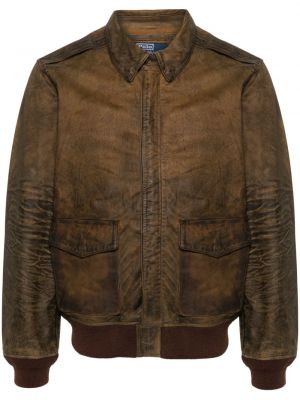 Kožna jakna Polo Ralph Lauren smeđa