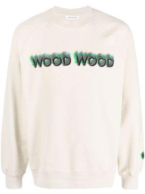 Sweatshirt mit stickerei aus baumwoll Wood Wood beige