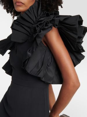 Μάξι φόρεμα με βολάν Alexander Mcqueen μαύρο
