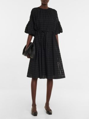 Midi obleka s karirastim vzorcem Deveaux New York črna