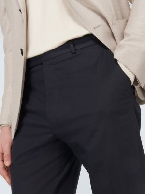 Pantaloni dritti di cotone Zegna nero