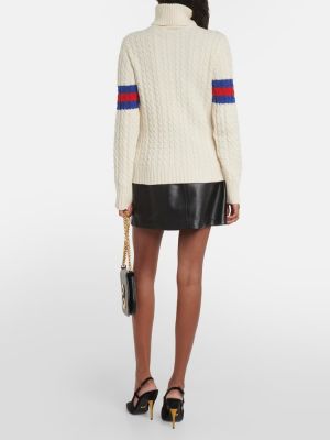 Kašmira vilnas džemperis ar augstu apkakli Gucci