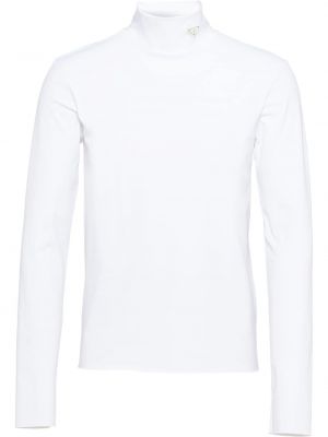 T-shirt con collo alto Prada bianco