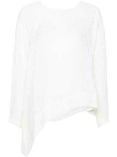 Асиметрична блуза на цветя с дантела Maurizio Mykonos бяло