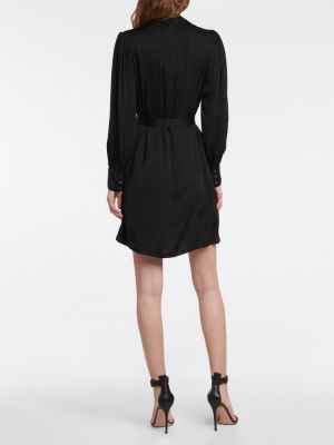 Кадифена сатенена мини рокля Velvet черно