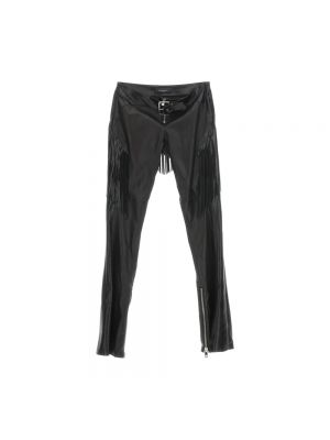 Spodnie z frędzli Versace czarne