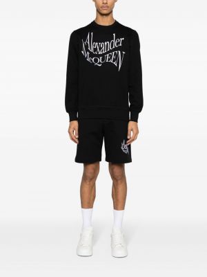 Sweatshirt mit stickerei aus baumwoll Alexander Mcqueen schwarz