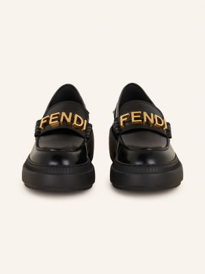 Loafers na platformie Fendi czarne