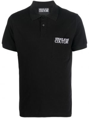 Brodert poloskjorte Versace Jeans Couture svart