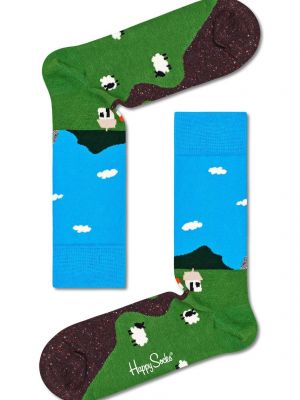 Dzianinowe skarpety Happy Socks niebieskie
