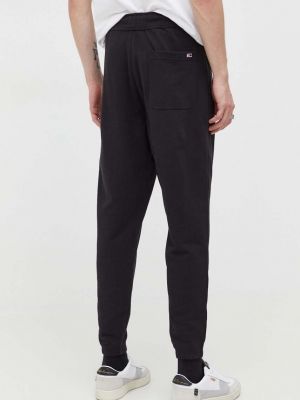 Pantaloni sport din bumbac Tommy Jeans negru