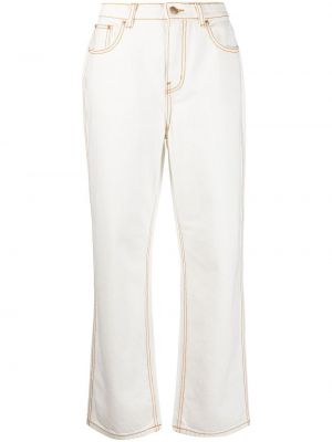 Jeans baggy Tory Burch bianco