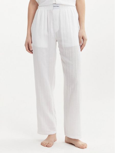 Pantaloni cu croială lejeră Calvin Klein Underwear alb