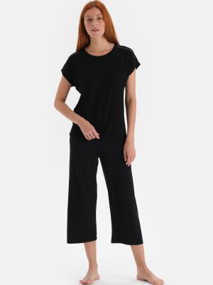 Čipkované pletené pyžamo Dagi čierna