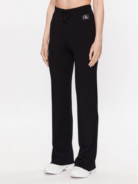 Hlače bootcut Calvin Klein Jeans crna