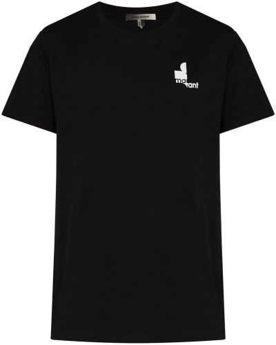 Тениска с принт Marant черно